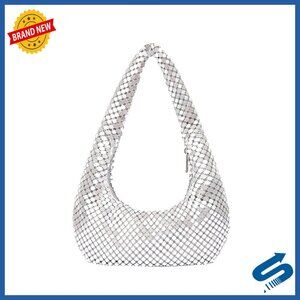 Metallic Glitter Sequin Hobo Bag Evening Party Elegant Chic Handbag